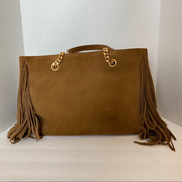 Saint Laurent fringe suede tote bag - Picture 6 of 12